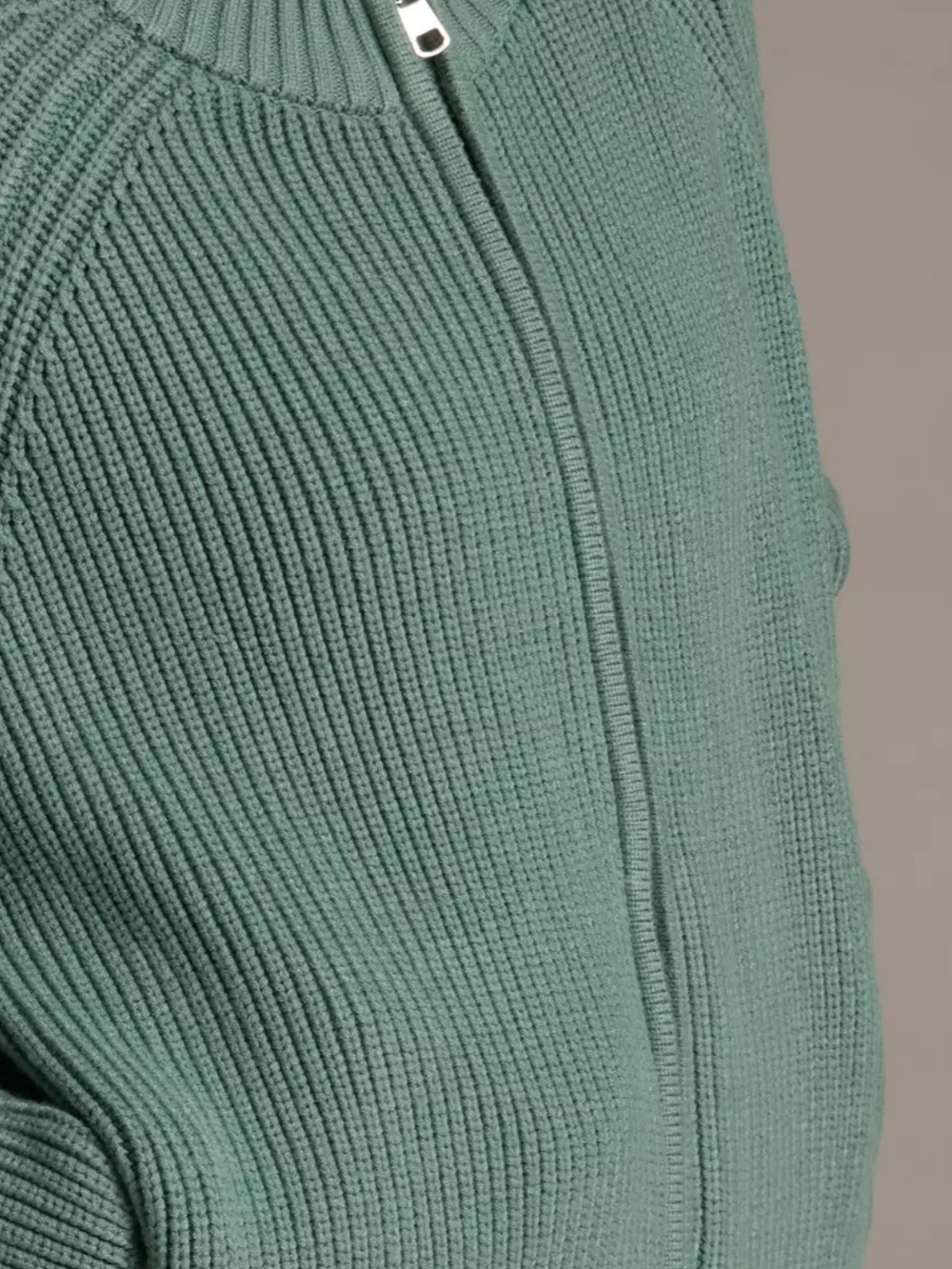 Varley Women's Ribbed Zip Cardigan in Sage Green
